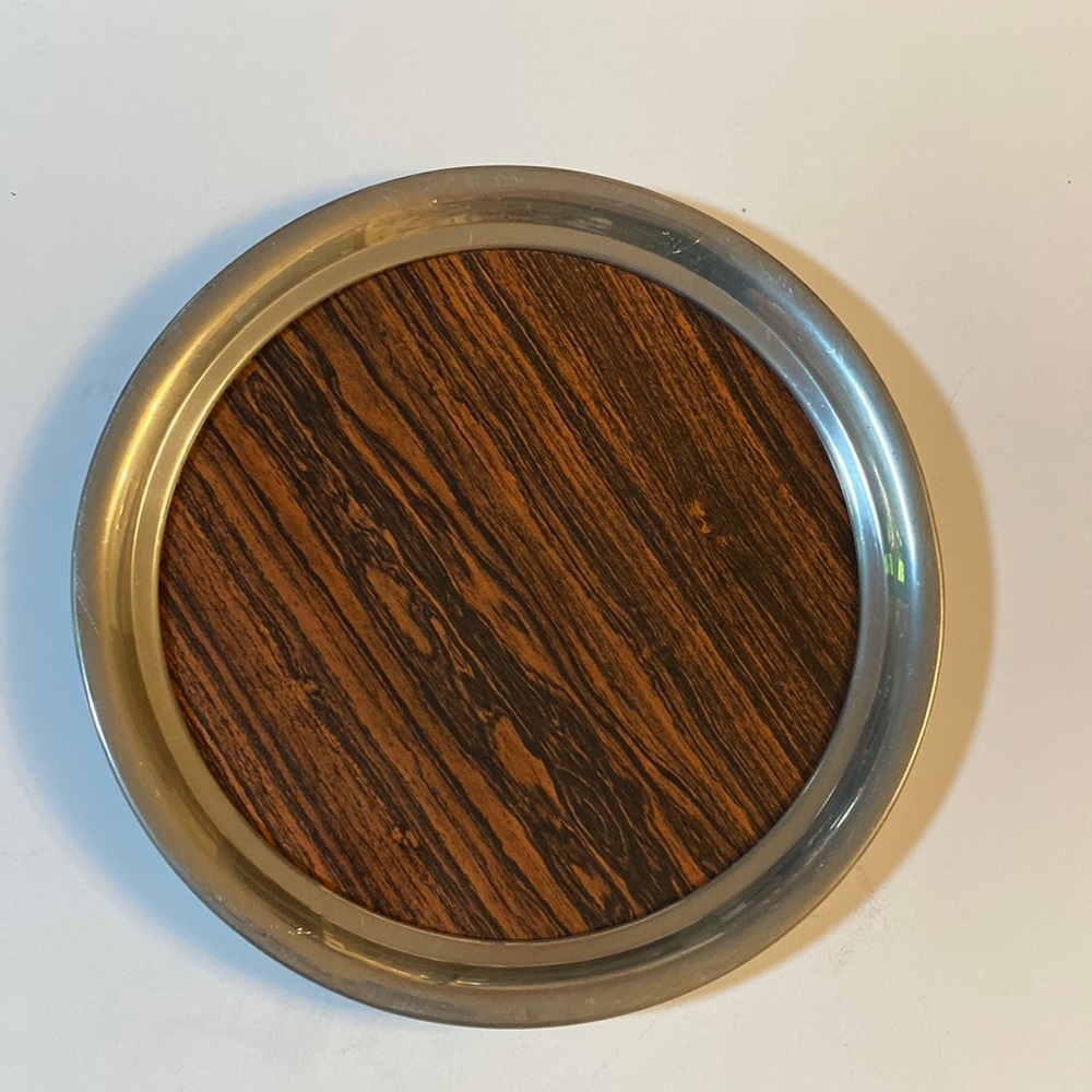 Pewter and Formica serving tray